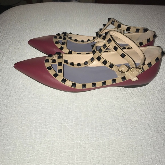 Valentino rockstud leather ballerina flat shoes - Picture 4 of 8